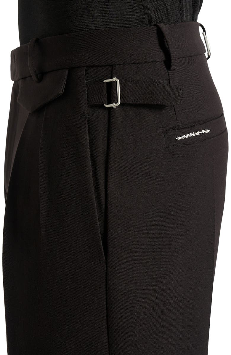 Manière De Voir Pierre Relaxed Fit Pleated Tailored Trousers - Black, Alternate, color, Black