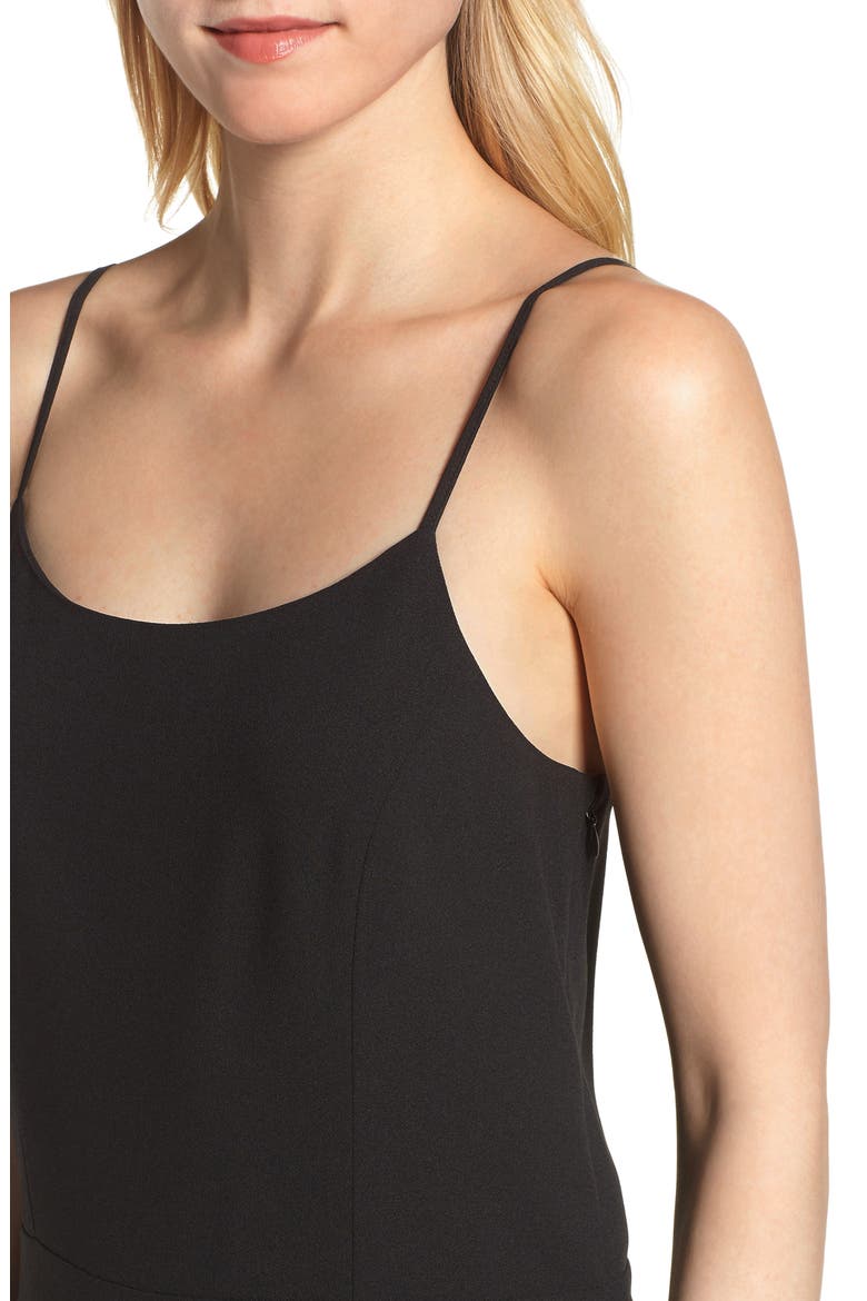 Spaghetti Strap Culotte Jumpsuit, Alternate, color, RICH BLACK