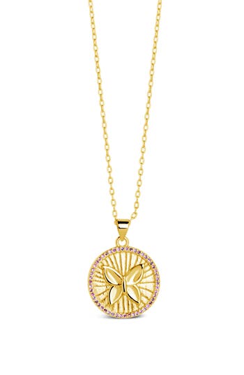 Sterling Forever Bindi Cubic Zirconia Butterfly Pendant Necklace