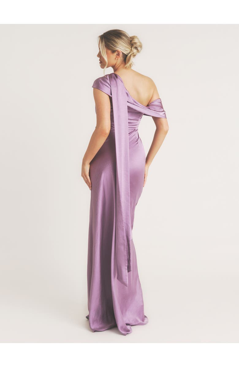 Six Stories One Shoulder Drape Bridesmaid Dress, Alternate, color, Orchid
