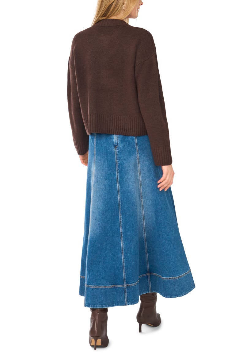 Zip Knit Sweater, Alternate, color, CALL ME CHOCOLATE