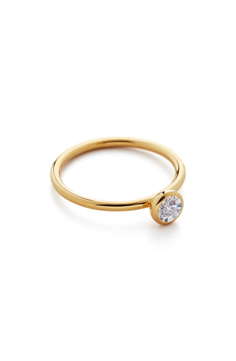 Monica Vinader Diamond Solitaire Ring, Main, color, 18K Gold Vermeil