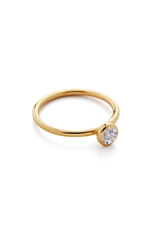 Monica Vinader Diamond Solitaire Ring in 18K Gold Vermeil 