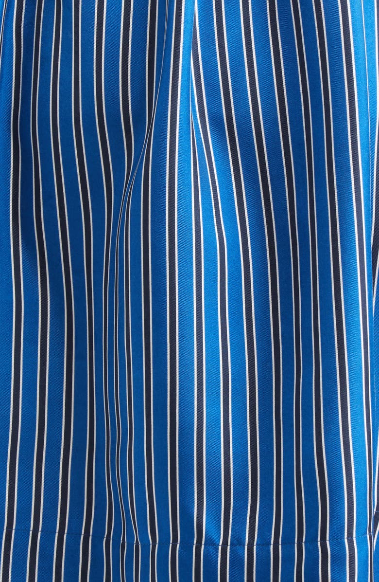 TOTEME Stripe Silk Miniskirt, Alternate, color, Blue/ Navy