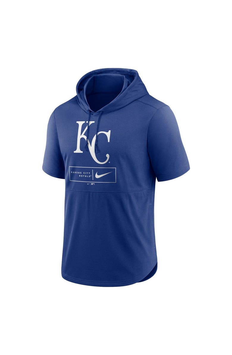 Nike Men's Nike Royal Kansas City Royals Lockup Performance Short Sleeve Lightweight Hooded Top, Alternate, color, Royal