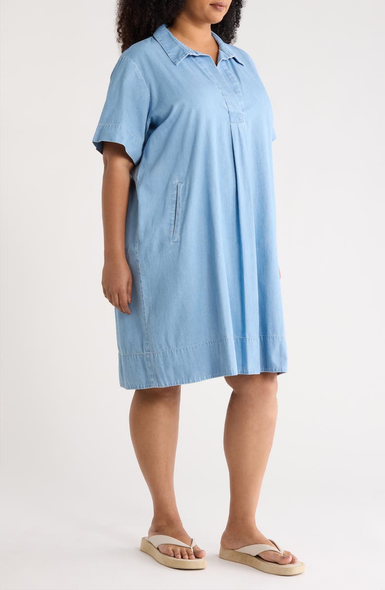 Eileen Fisher Classic Chambray Shift Dress, Alternate, color, Light Wash
