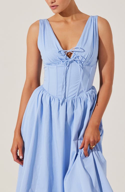 Astr The Label Maili Sleeveless A-line Dress In Blue