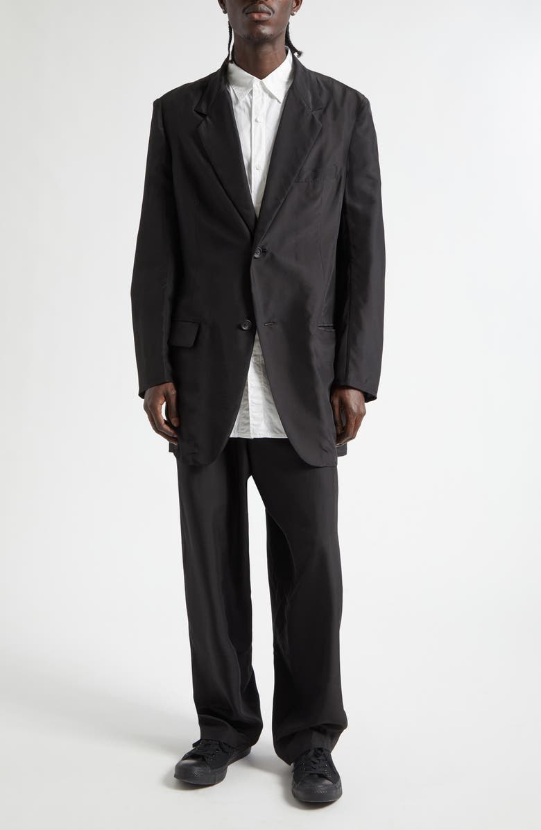 Yohji Yamamoto Silk Jacket, Alternate, color, Black