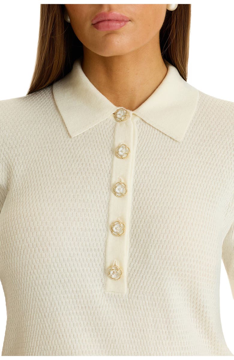 The Noli Shop Leya Rose Polo Shirt, Alternate, color, Pearl