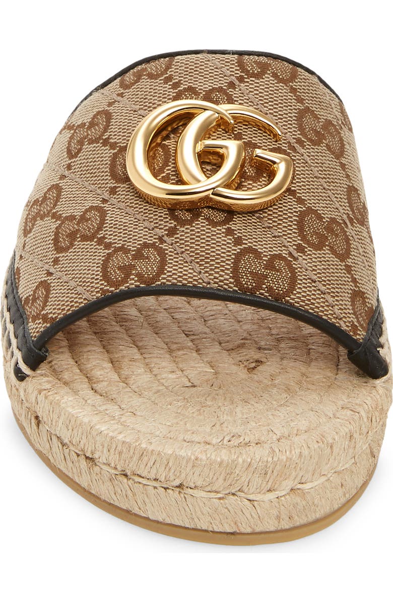 Gucci Pilar Original GG Canvas Espadrille Slide Sandal, Alternate, color,