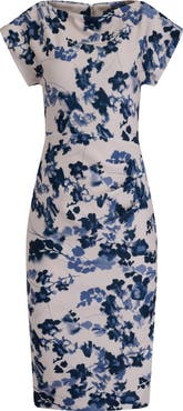 Donna Karan New York Floral Sheath Midi Dress