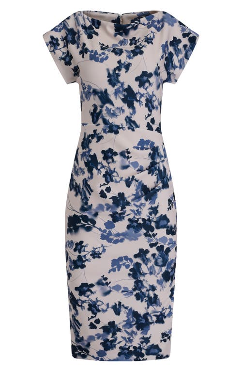 Donna Karan New York Floral Sheath Midi Dress In Multi