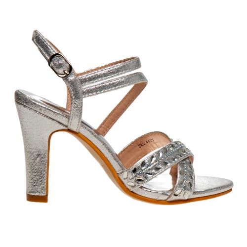 Badgley Mischka Big Girls Dress Heel Sandals In Silver