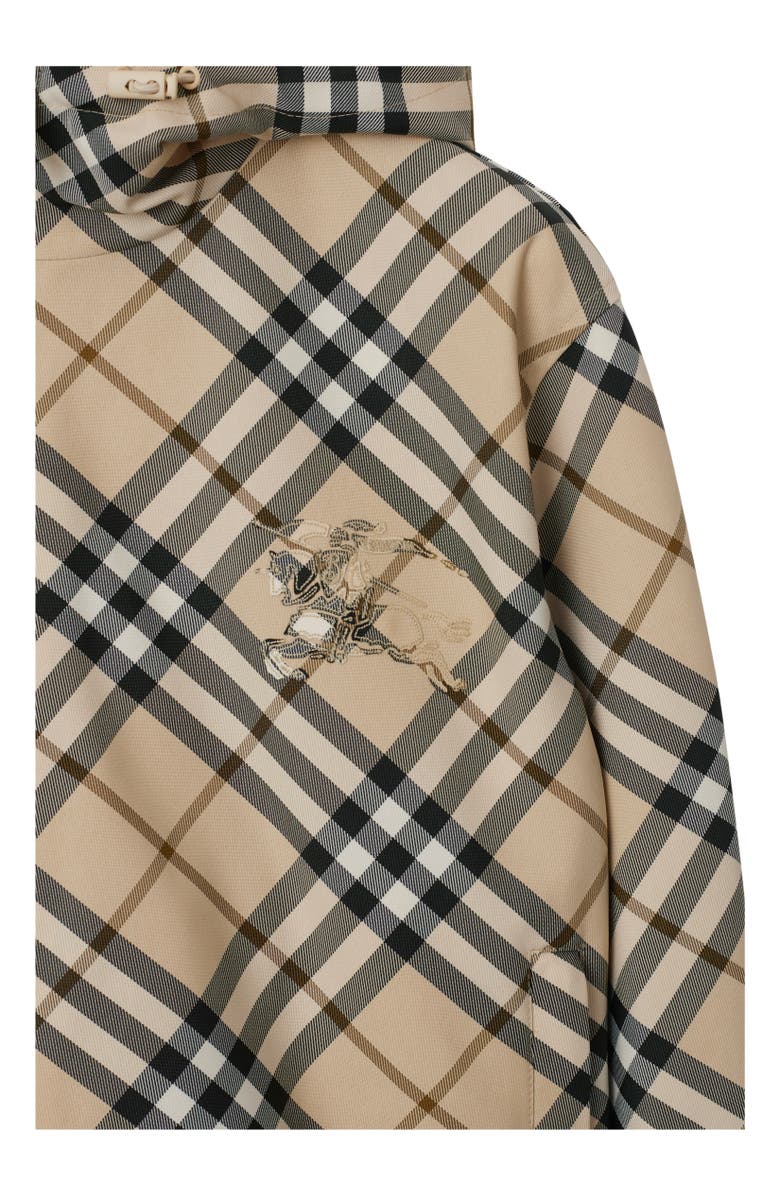 Burberry Cropped Reversible Check Hooded Jacket, Alternate, color, 