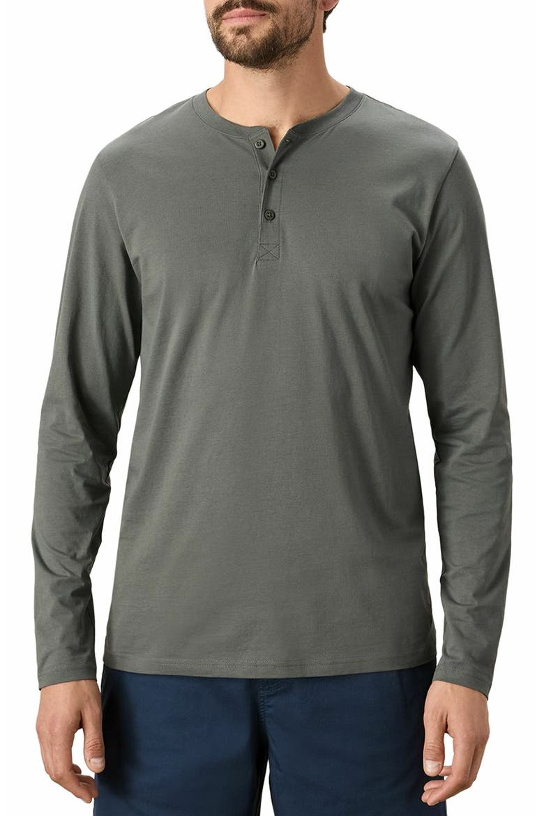 Organic Cotton Softspun Long Sleeve Henley, Alternate, color, Castor Green