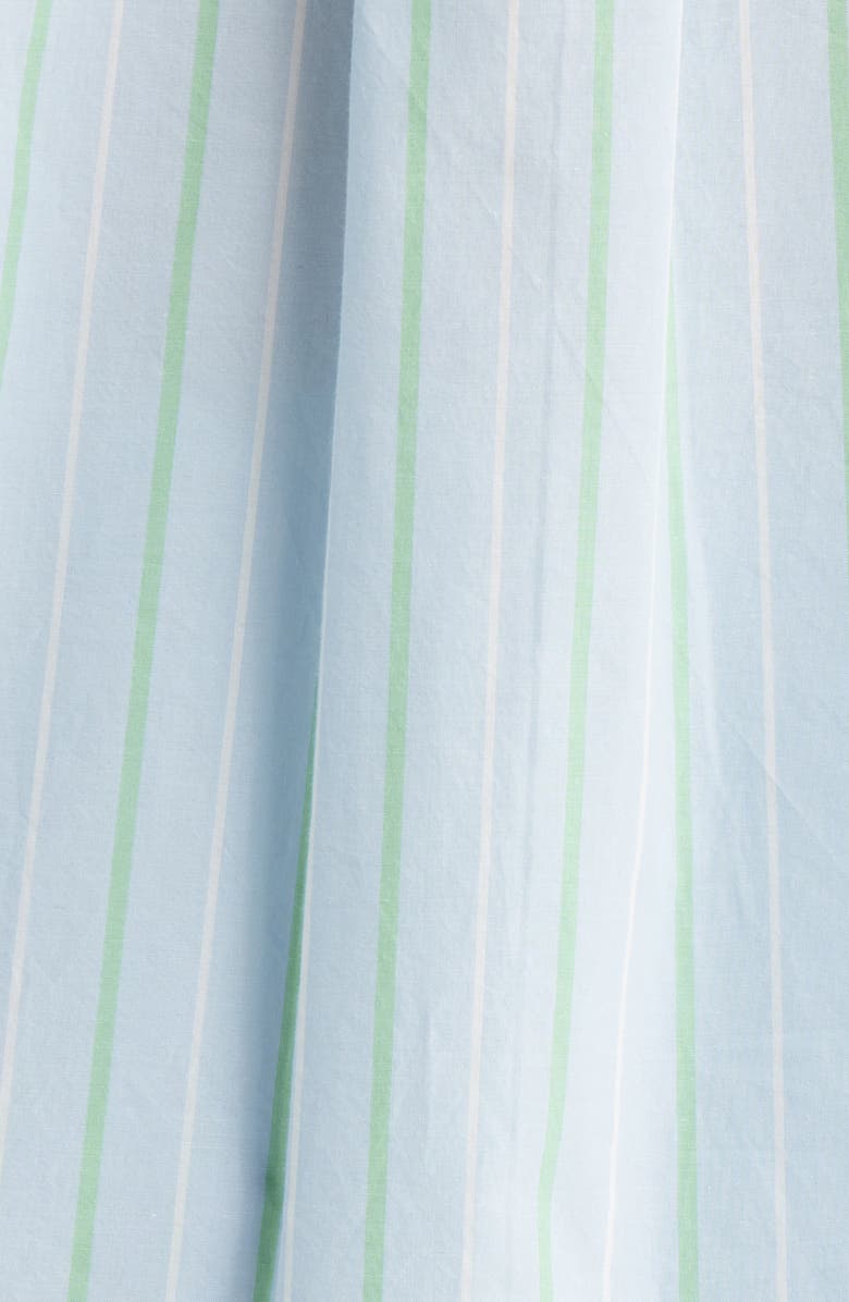 Lunya Airy Cotton & Silk Curve Hem Pajamas, Alternate, color, Azure Stripe