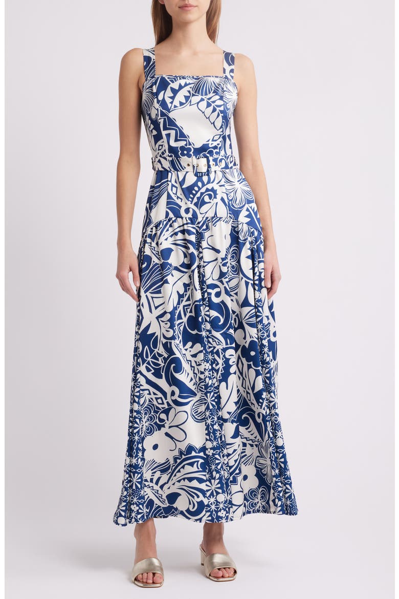 Nenette Floral Maxi Dress, Main, color, NAVY