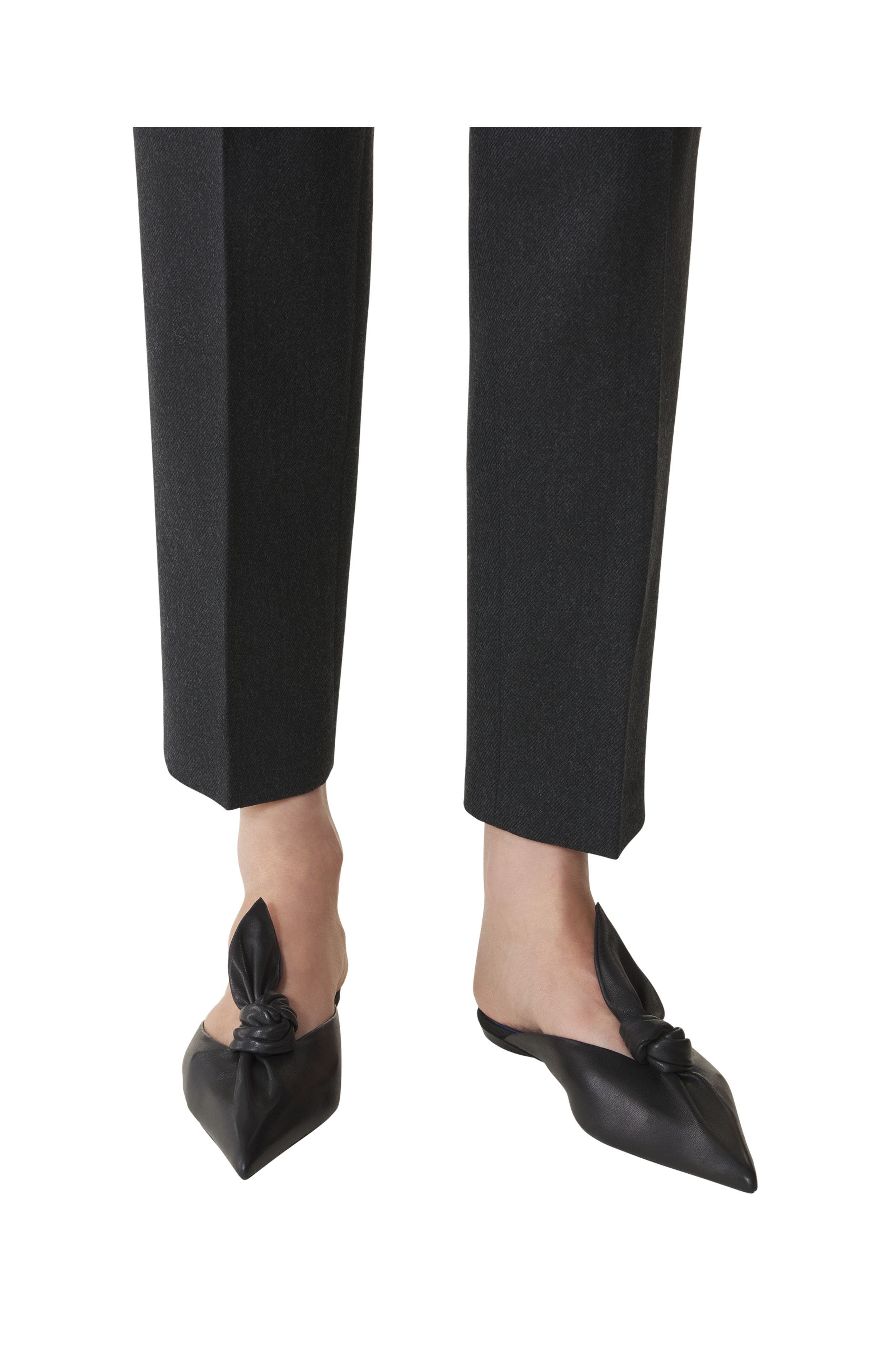 Lanvin Midnight Step Leather Bow Mule, Alternate, color, Black