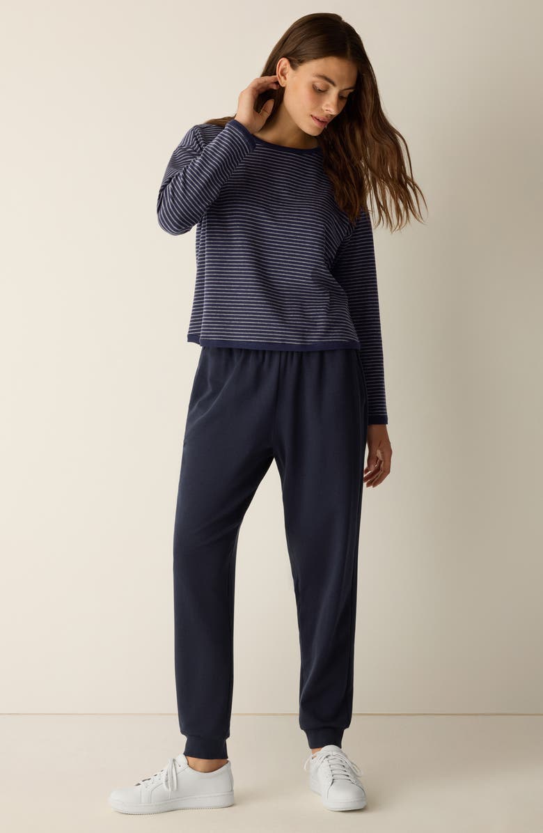 Eileen Fisher Stripe Long Sleeve Top, Alternate, color, Ink