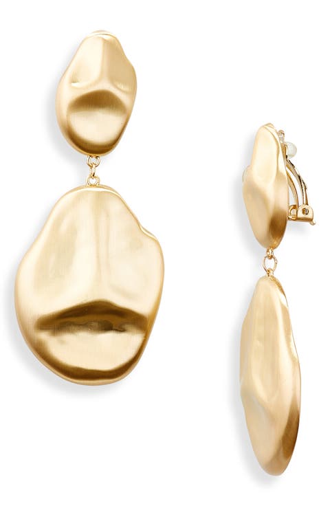 Dunia Brushed Metal Drop Earrings