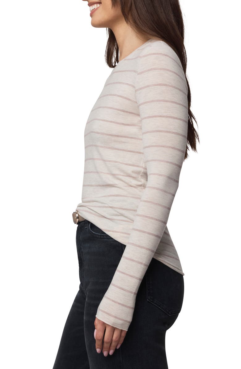 Splendid Stripe Long Sleeve Tee, Alternate, color, Pale Oak/ Cedar Brown