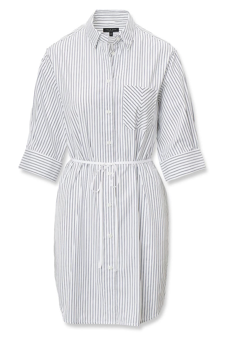 Lucia Stripe Mini Shirtdress, Alternate, color, NAVY STRIPE