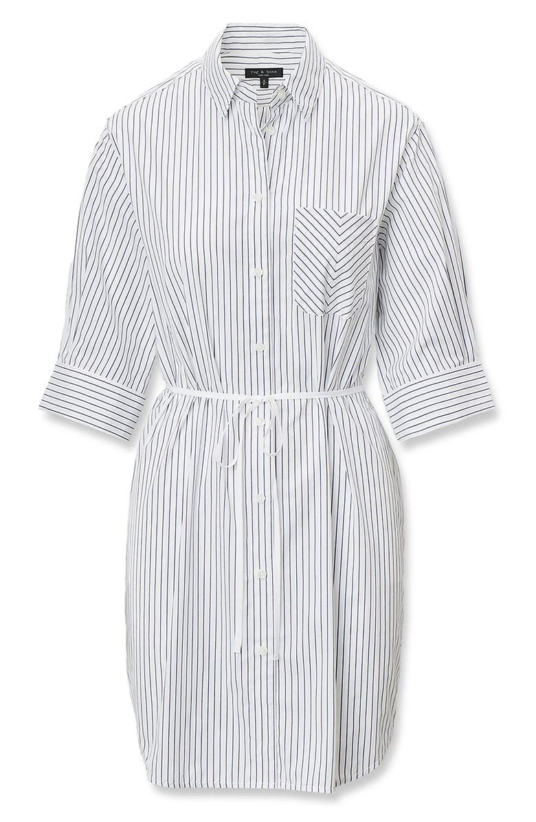 rag & bone Lucia Stripe Mini Shirtdress, Alternate, color, Navy Stripe