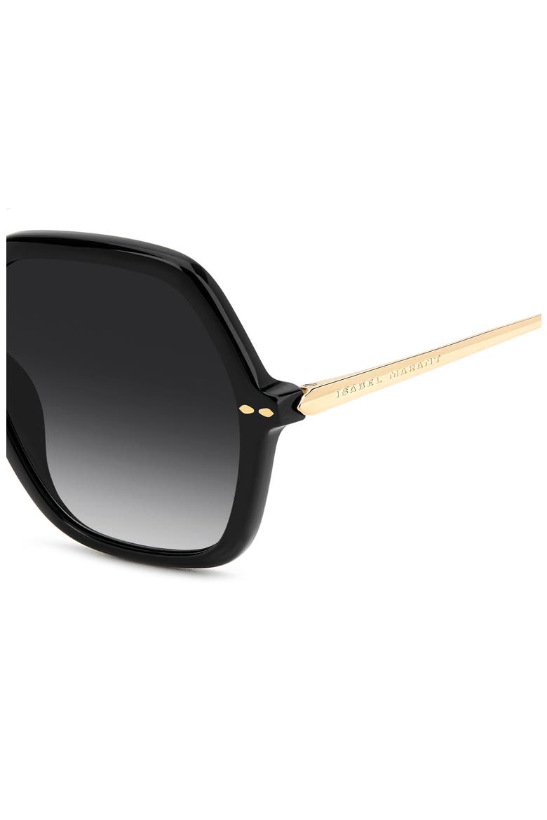 56mm Gradient Square Sunglasses, Alternate, color, BLACK GOLD/ DARK GREY SF