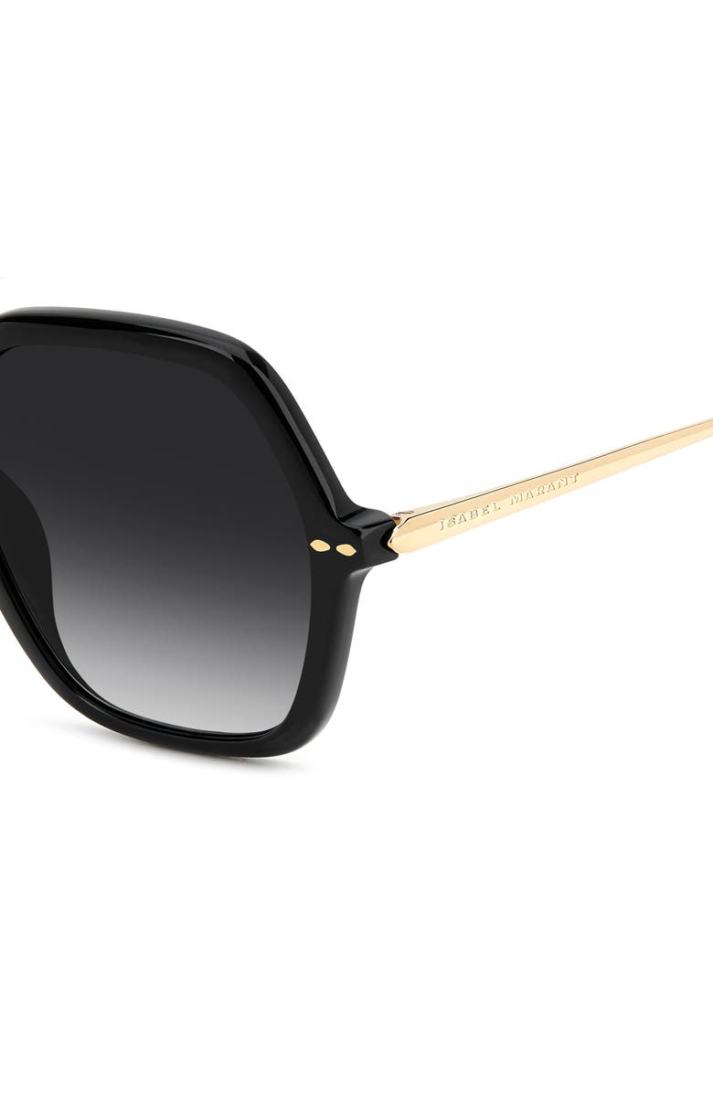 Isabel Marant 56mm Gradient Square Sunglasses, Alternate, color, Black Gold/ Dark Grey Sf
