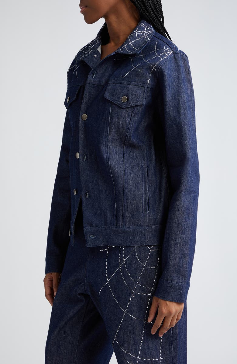 HOUSE OF AAMA Anansi Web Detail Denim Jacket, Alternate, color,