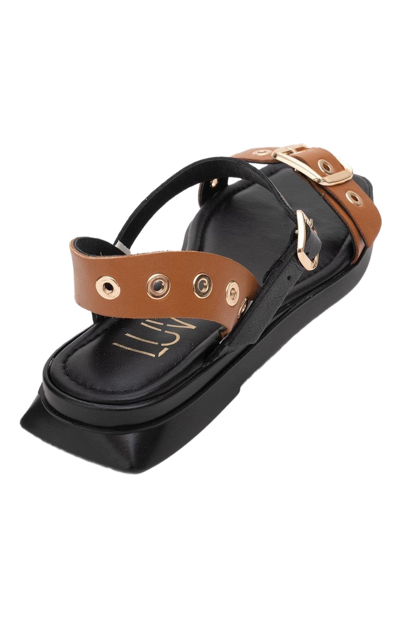 Forever & Always Shoes Mozes Leather Sandal, Alternate, color, Cognac Brown Leather