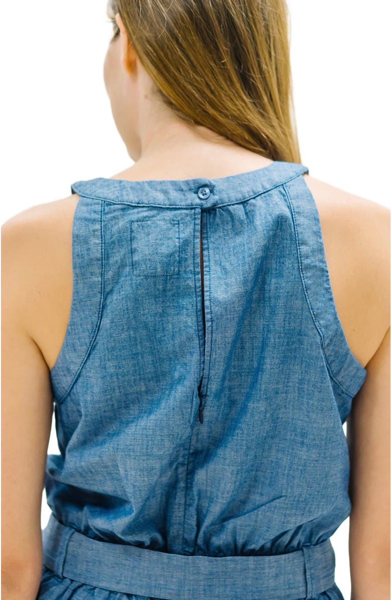 Hope & Henry Women's Organic Chambray Halter Romper, Alternate, color,