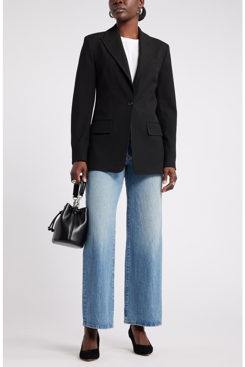 One-Button Blazer, Alternate, color, BLACK