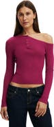 Cotton On Women's One Shoulder Henley Knit