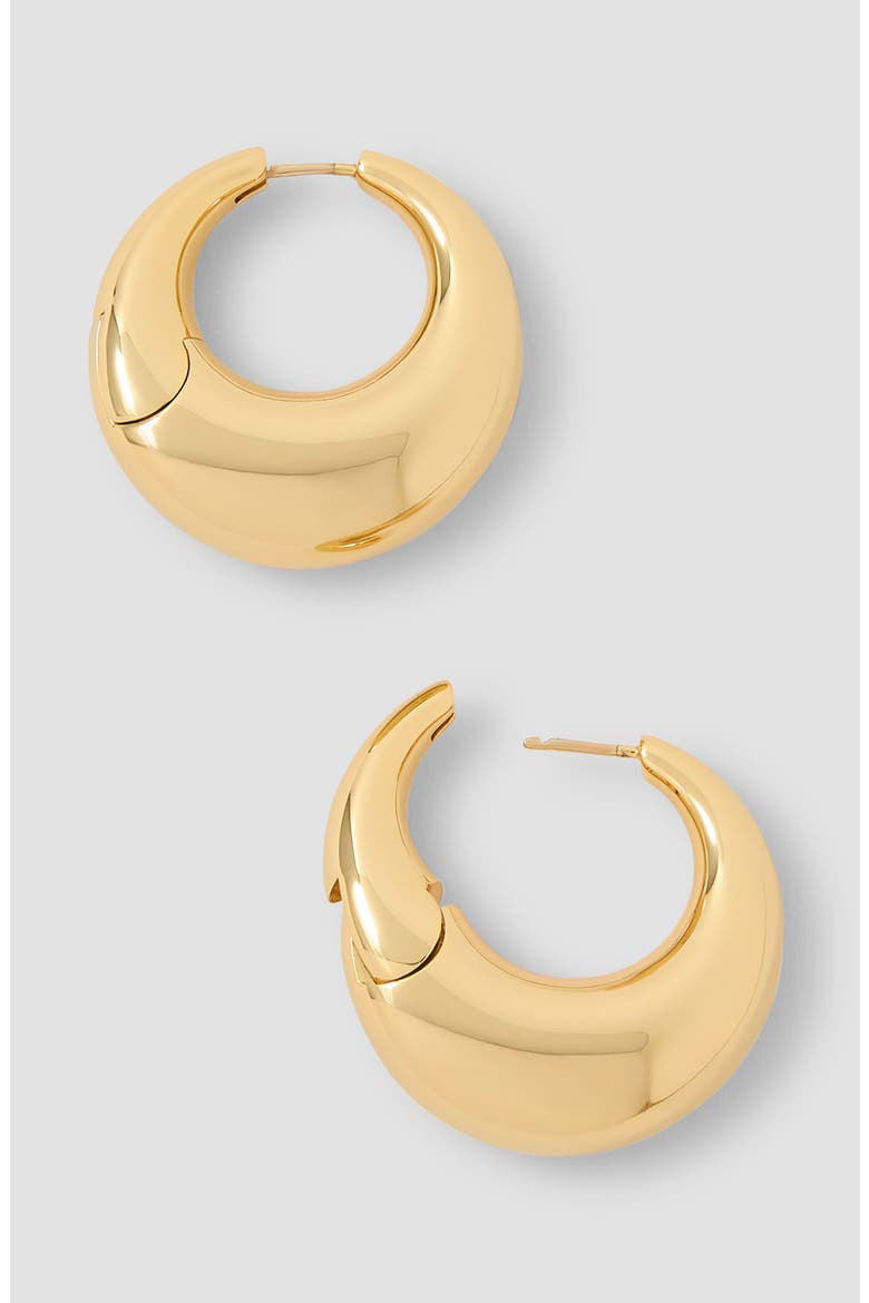 Dylan Dome Huggie Hoop Earrings, Alternate, color, YELLOW GOLD
