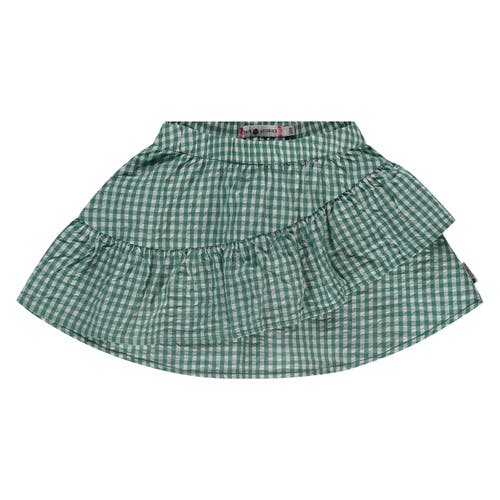 Stains And Stories By Babyface Gingham Woven Tiered Skirt In Green