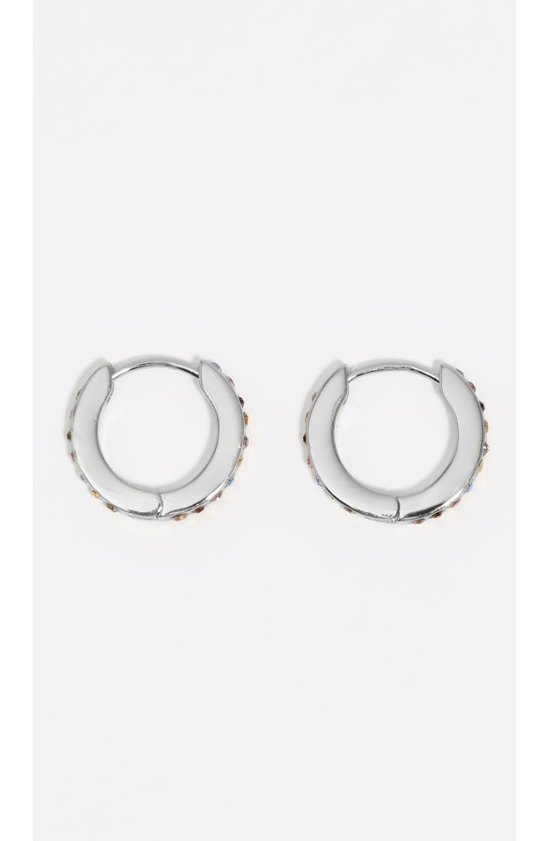 Bimba y Lola Logo Double-Hoop Earrings, Alternate, color, Dark Silver