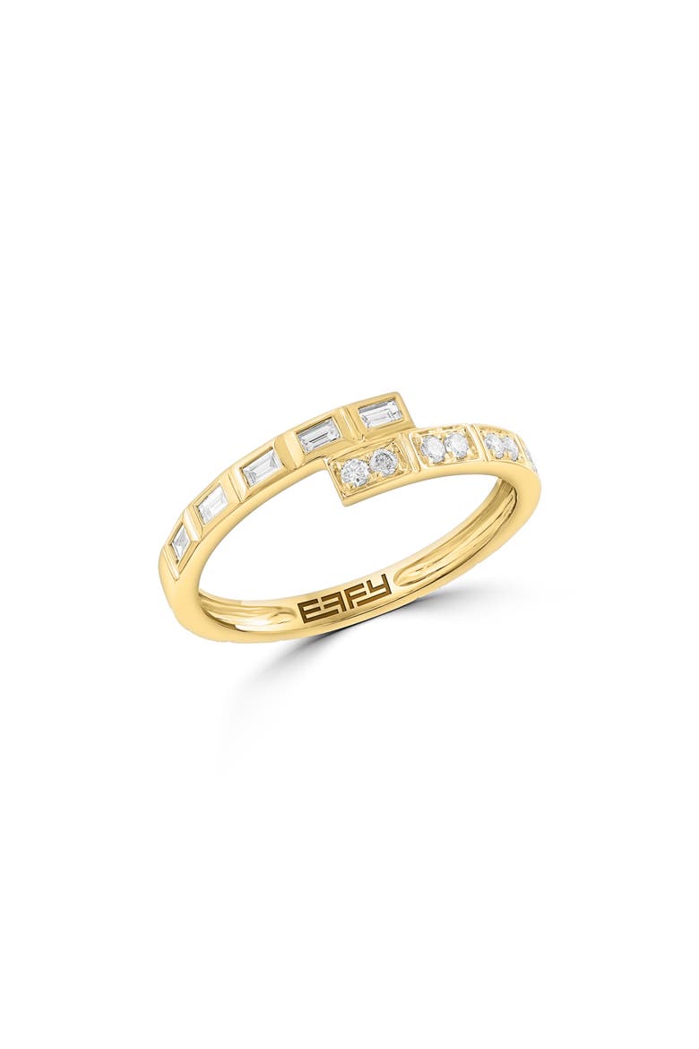14K Gold Plated Sterling Silver Diamond Band Ring, Main, color, GOLD