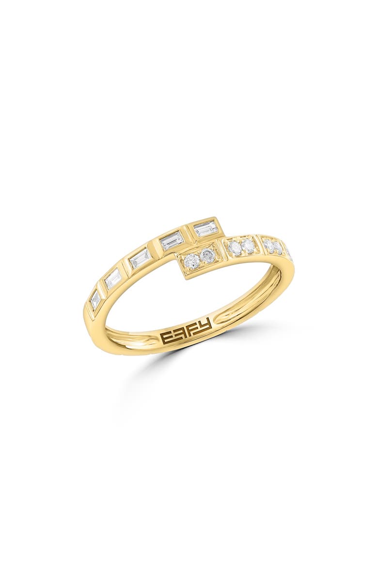 EFFY 14K Gold Plated Sterling Silver Diamond Band Ring, Main, color, Gold