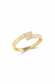 14K Gold Plated Sterling Silver Diamond Band Ring