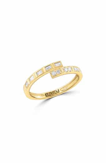14K Gold Plated Sterling Silver Diamond Band Ring