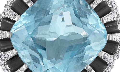 Mindi Mond Aquamarine & Diamond Ring In 18k White Gold