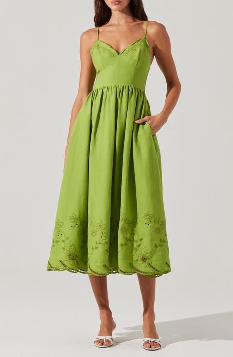 Kaidi Ramie Blend Midi Sundress