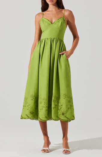 ASTR the Label Kaidi Ramie Blend Midi Sundress