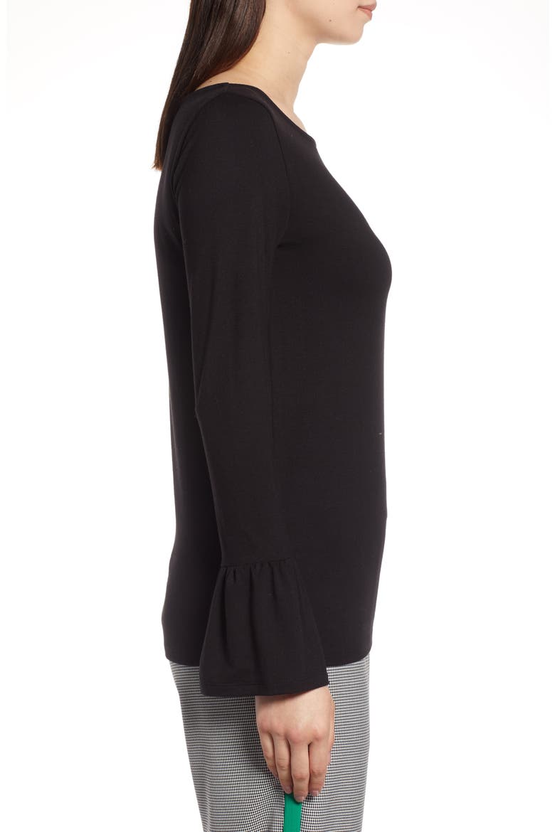 Bell Sleeve Knit Top, Alternate, color, BLACK