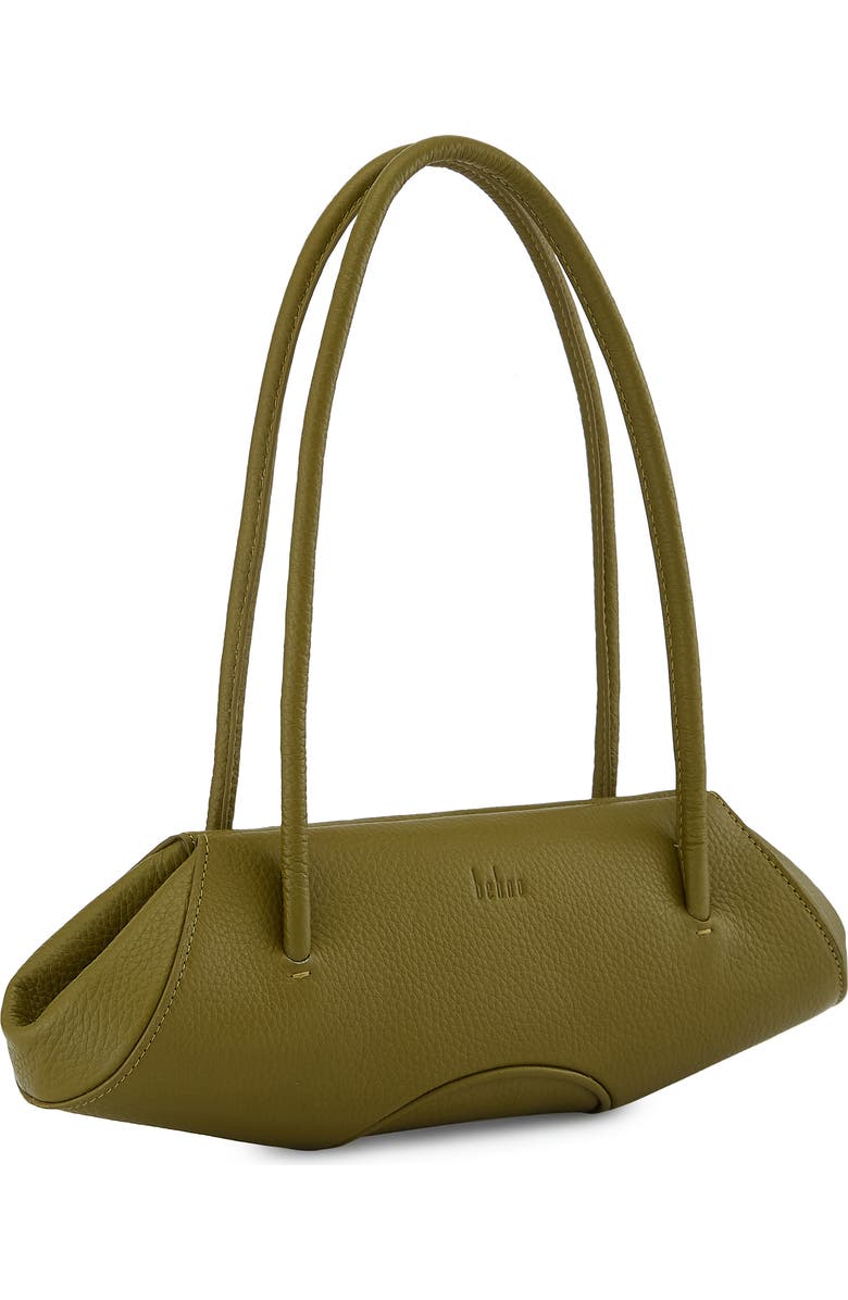 behno Mini Elizabeth Baguette Pebble Leather Shoulder Bag, Alternate, color, Olive