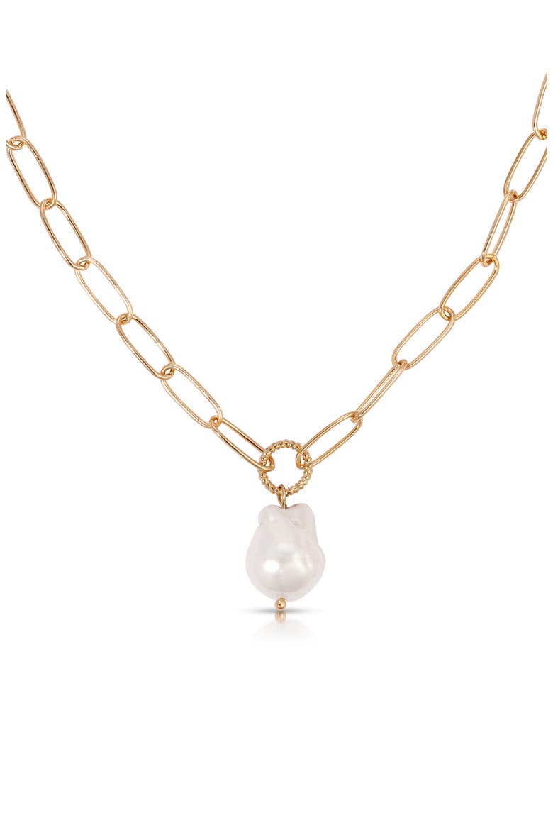 Freshwater Pearl Pendant Necklace, Main, color, GOLD
