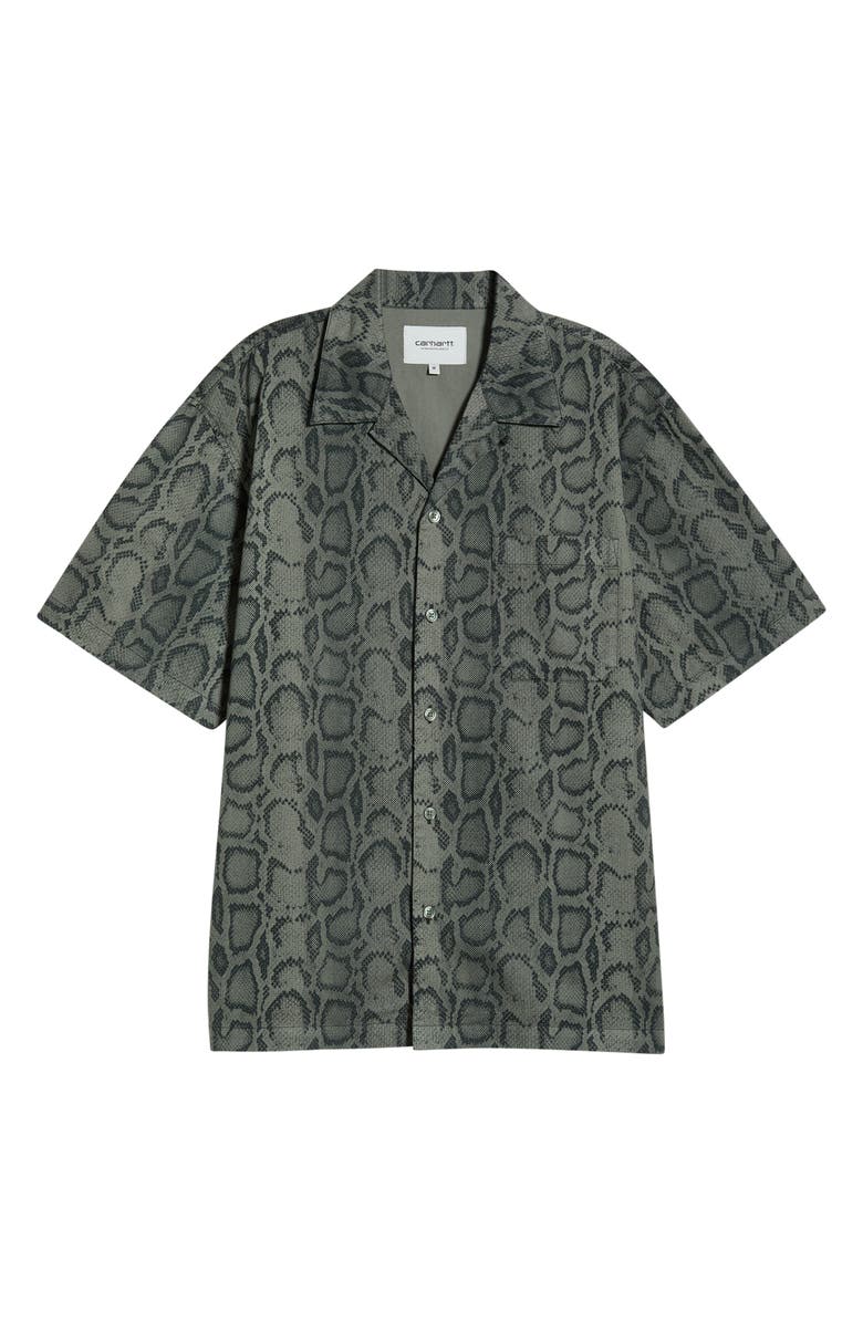 Carhartt Work In Progress Snake Camo Cotton Twill Camp Shirt, Main, color, Snake Leaf (Garment)