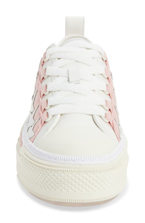 Amiri Stars Low-top Canvas Platform Sneakers In Silver