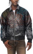 True Religion Trophy Faux Leather Bomber Jacket